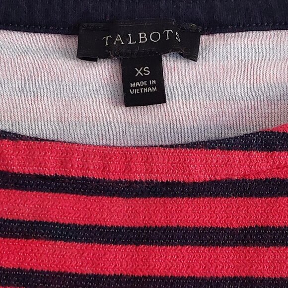 Talbots Red & Blue Stripe Long Sleeve Sweater Top Women's Size XS - Picture 3 of 9